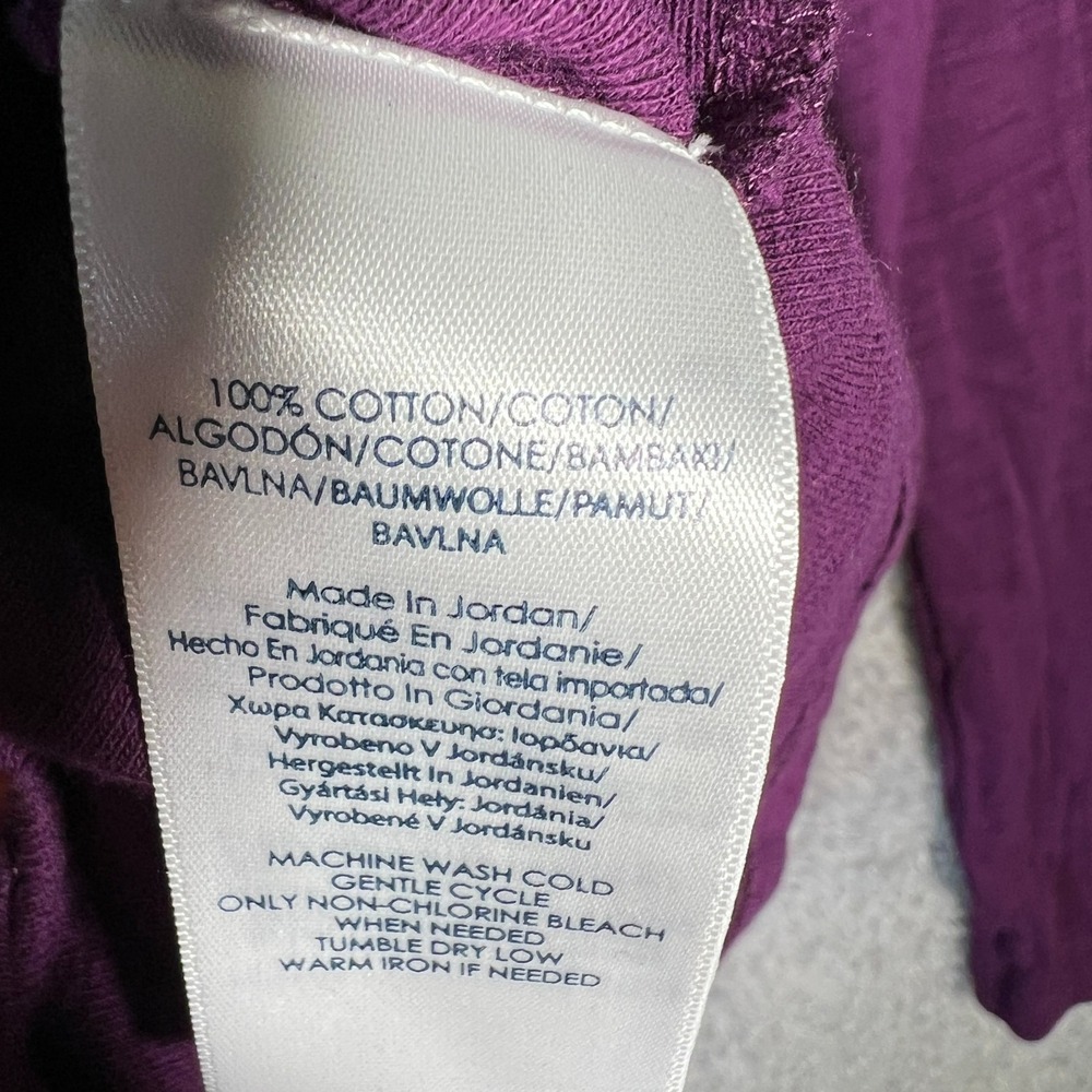 Chaps Purple Lace-Up Top Women's Medium Long Sleeve Y2K Bella Gilmore Girl Style - Picture 5 of 6